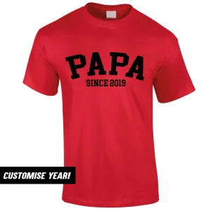 Personalised Papa Since T-Shirt (MRK X) Grandparent Clothing - senior fashion cheap