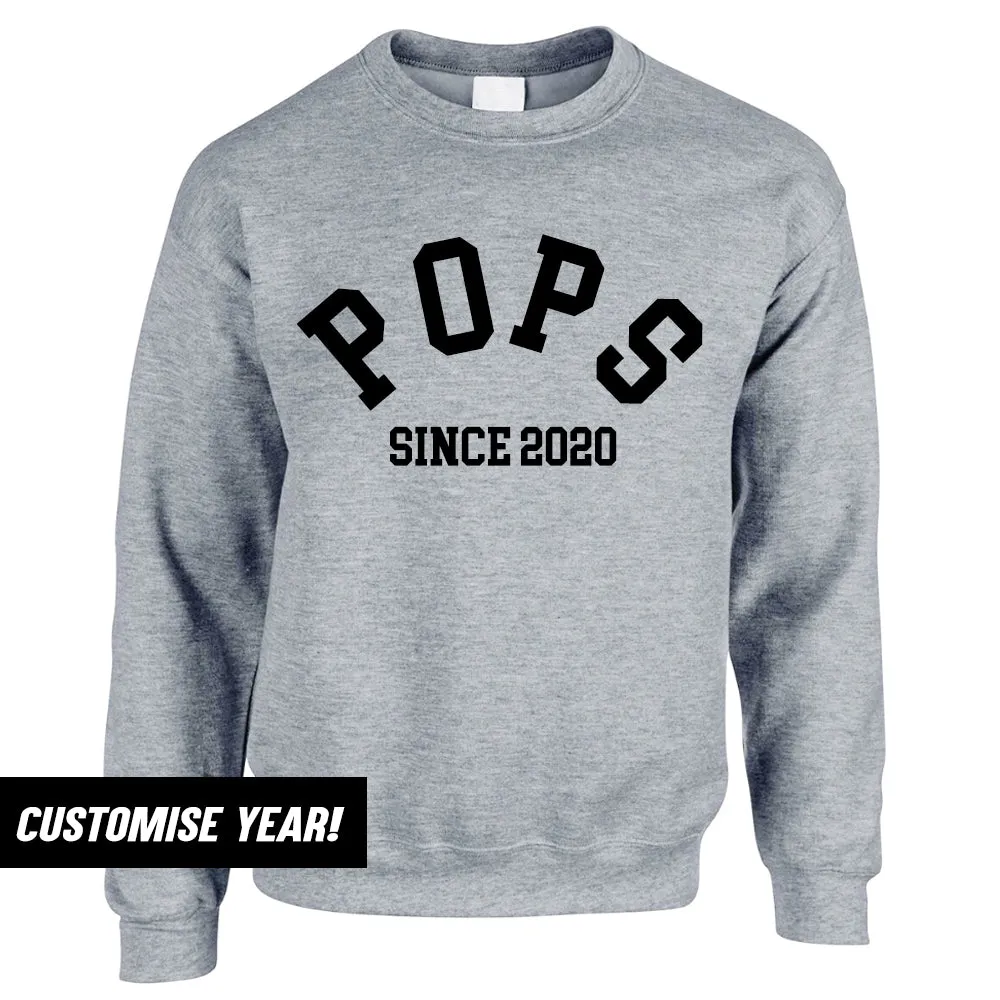 Personalised Pops Since Sweatshirt (MRK X) Grandparent Clothing - senior fashion cheap