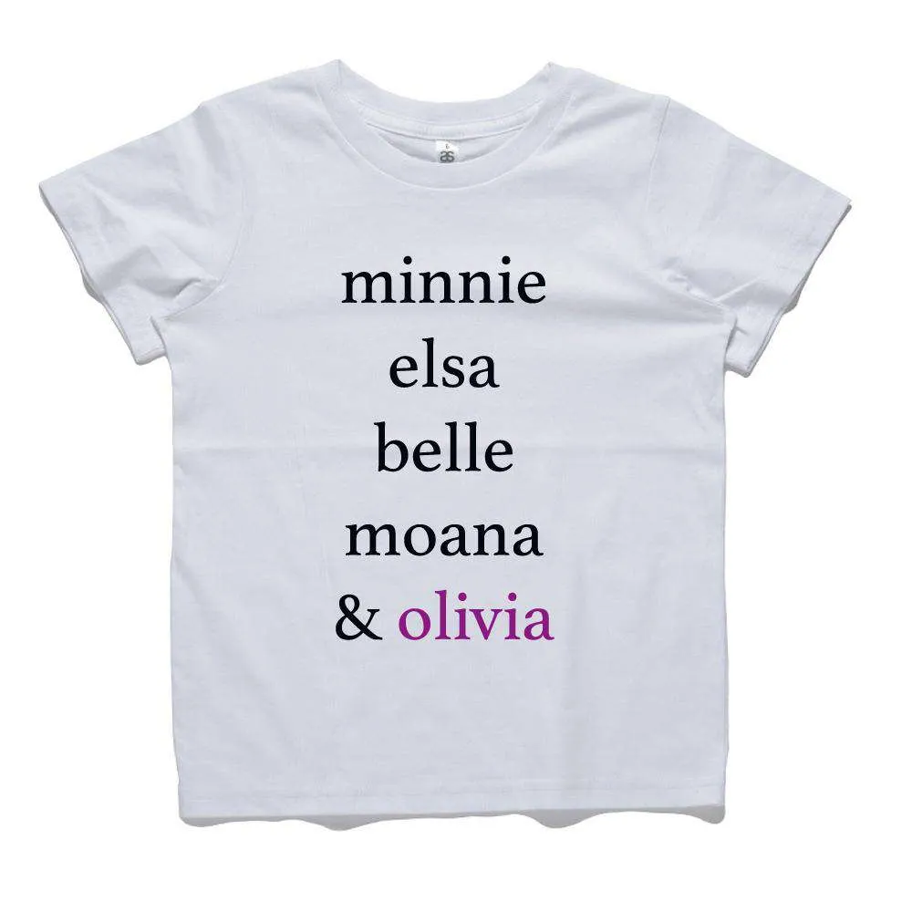 Personalised Princess Tee (MRK X) girls pajamas promo