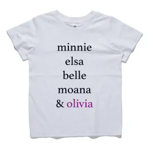 Personalised Princess Tee (MRK X) girls pajamas promo