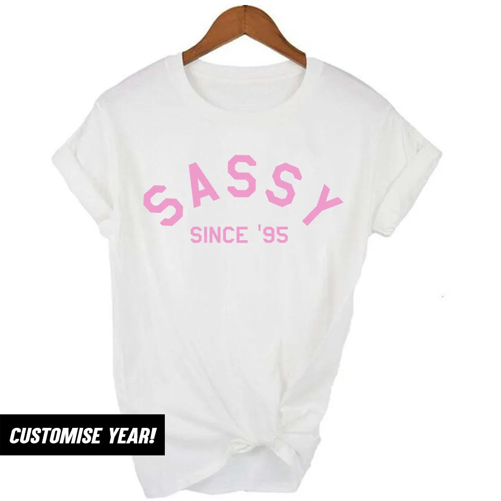 Personalised Sassy Since T-Shirt (MRK X) Grandparent Clothing - senior fashion cheap