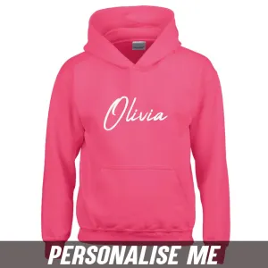 Personalised Script Name Junior Hoodie 00 (MRK X) girls skirts clearance