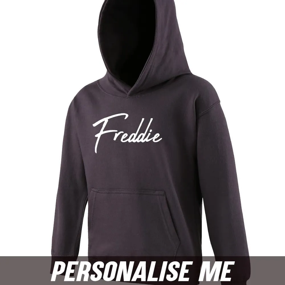 Personalised Script Name Junior Hoodie 00 (MRK X) boys fashion clearance