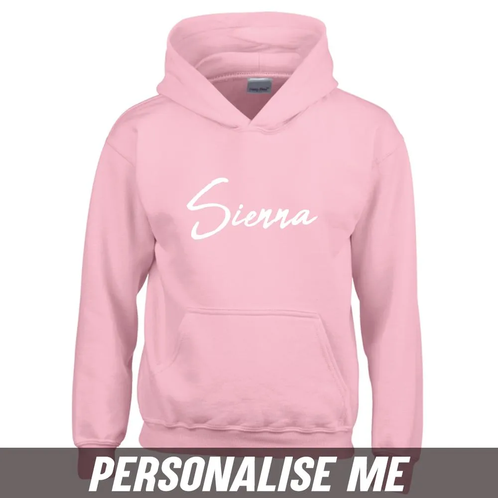 Personalised Script Name Junior Hoodie 00 (MRK X) boys fashion clearance