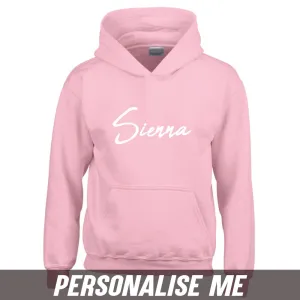 Personalised Script Name Junior Hoodie 00 (MRK X) boys fashion clearance