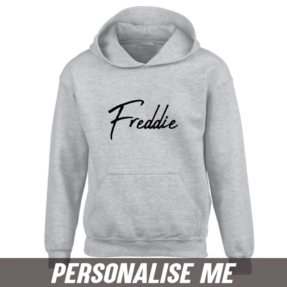 Personalised Script Name Junior Hoodie 00 (MRK X) boys fashion clearance