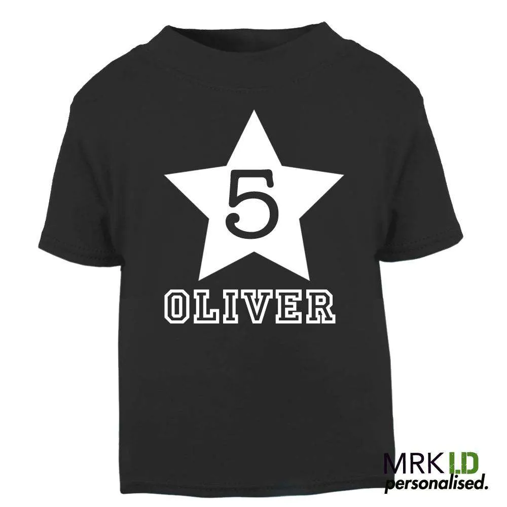 Personalised Star Age Tee (MRK X) girls pajamas promo