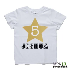 Personalised Star Age Tee (MRK X) girls pajamas promo
