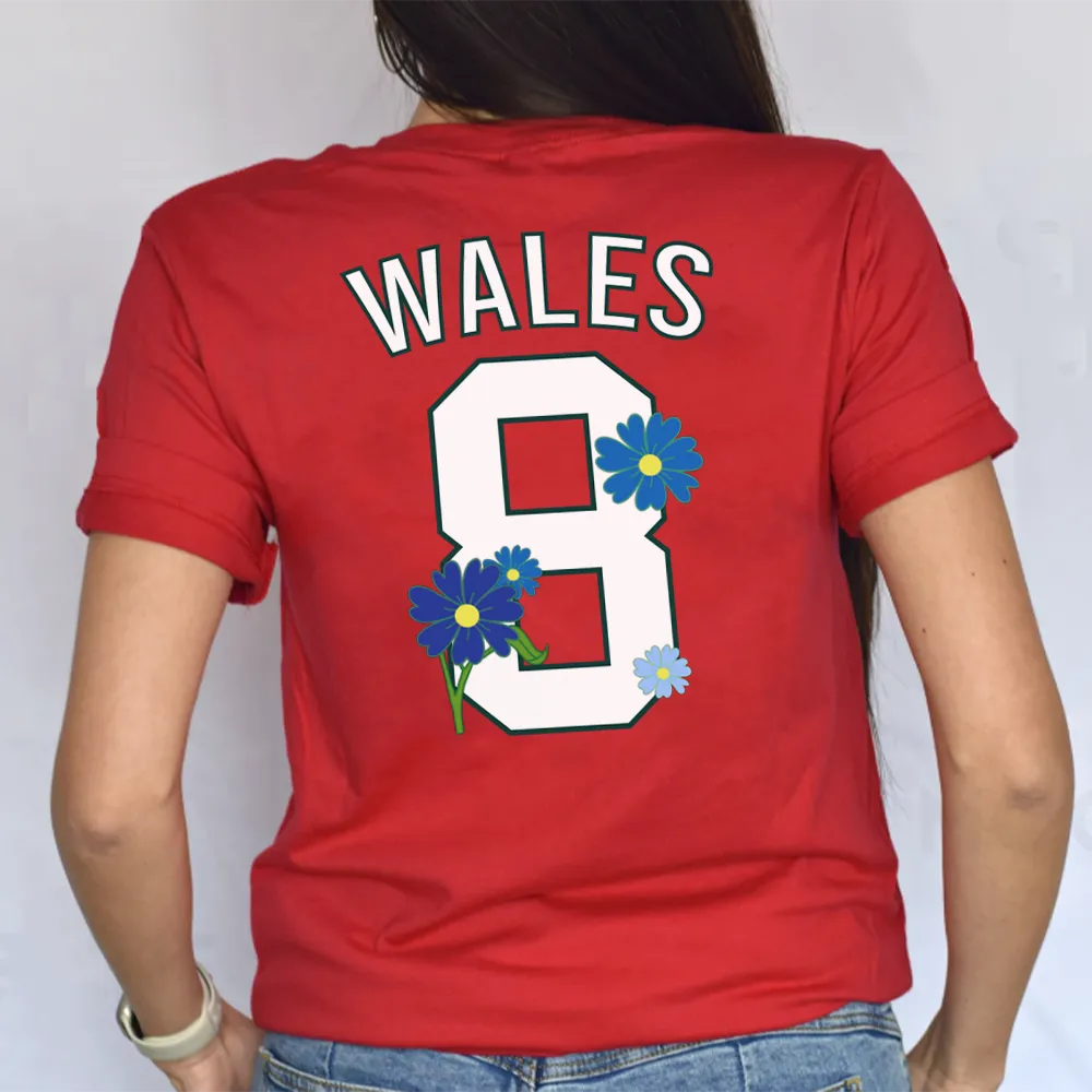 Personalised Wales Floral Front & Back Graphic T-Shirt pregnancy jeans best price
