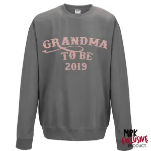 Personalised Year Grandma To Be - Storm/Rose Gold Sweater (MRK X) grandma outfits sale
