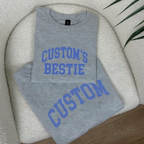 Personalised Bestie College Matching Grey T-Shirts Grandparent Clothing - grandma outfits sale