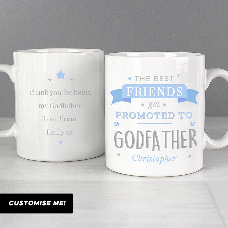 Personalised Blue Promoted to Mug (MRK-iD) Grandparent Clothing - grandma outfits sale