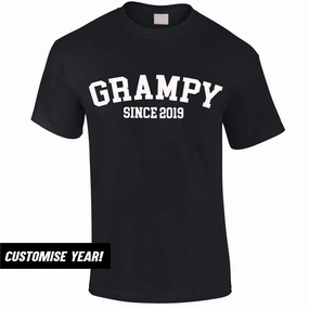 Personalised Grampy Since T-Shirt (MRK X) Grandparent Clothing - grandma outfits sale