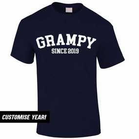 Personalised Grampy Since T-Shirt (MRK X) Grandparent Clothing - grandma outfits sale