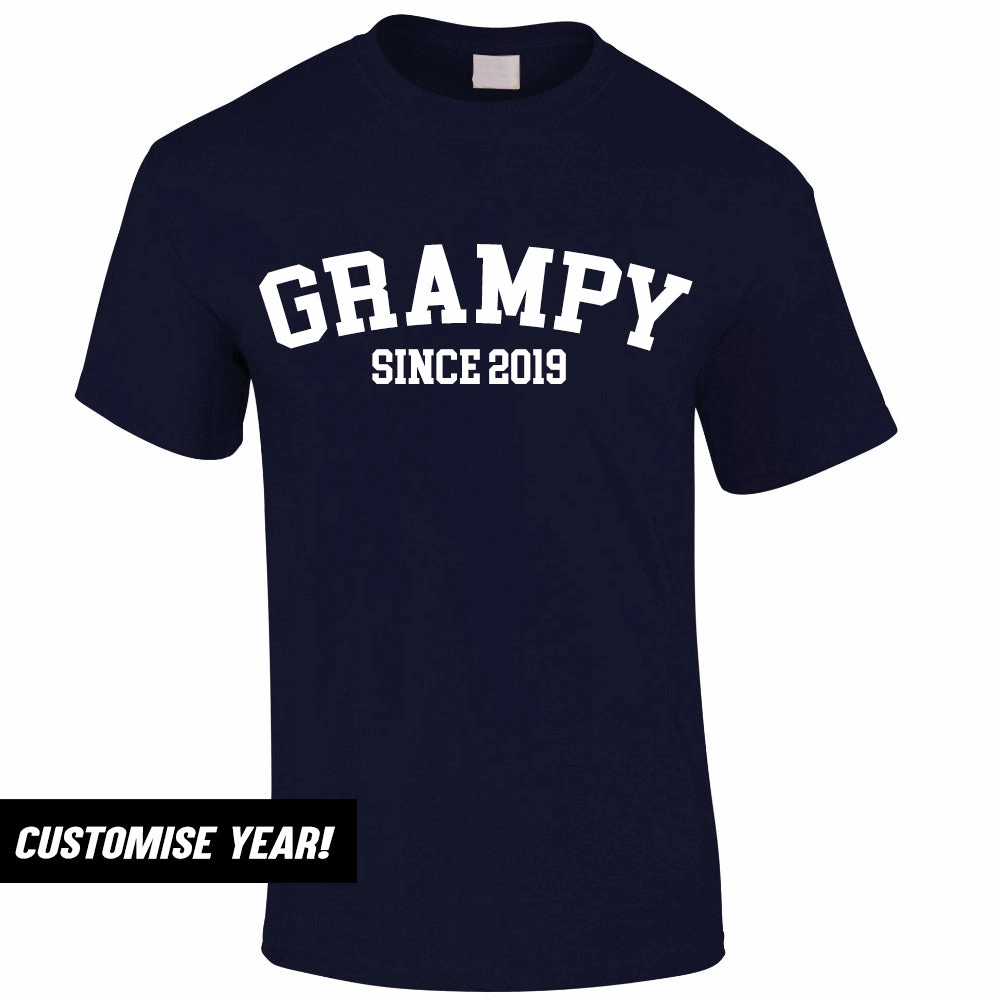 Personalised Grampy Since T-Shirt (MRK X) Grandparent Clothing - grandma outfits sale