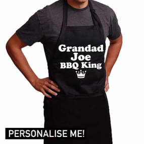 Personalised Grandad BBQ King Apron (MRK X) Grandparent Clothing - grandma outfits sale
