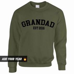 Personalised Grandad Established Sweatshirt (MRK X) Grandparent Clothing - grandma outfits sale