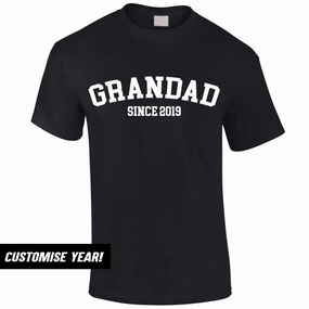 Personalised Grandad Since T-Shirt (MRK X) Grandparent Clothing - grandpa clothes outlet