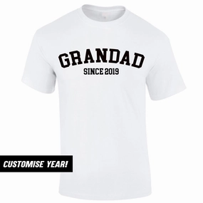 Personalised Grandad Since T-Shirt (MRK X) Grandparent Clothing - grandpa clothes outlet