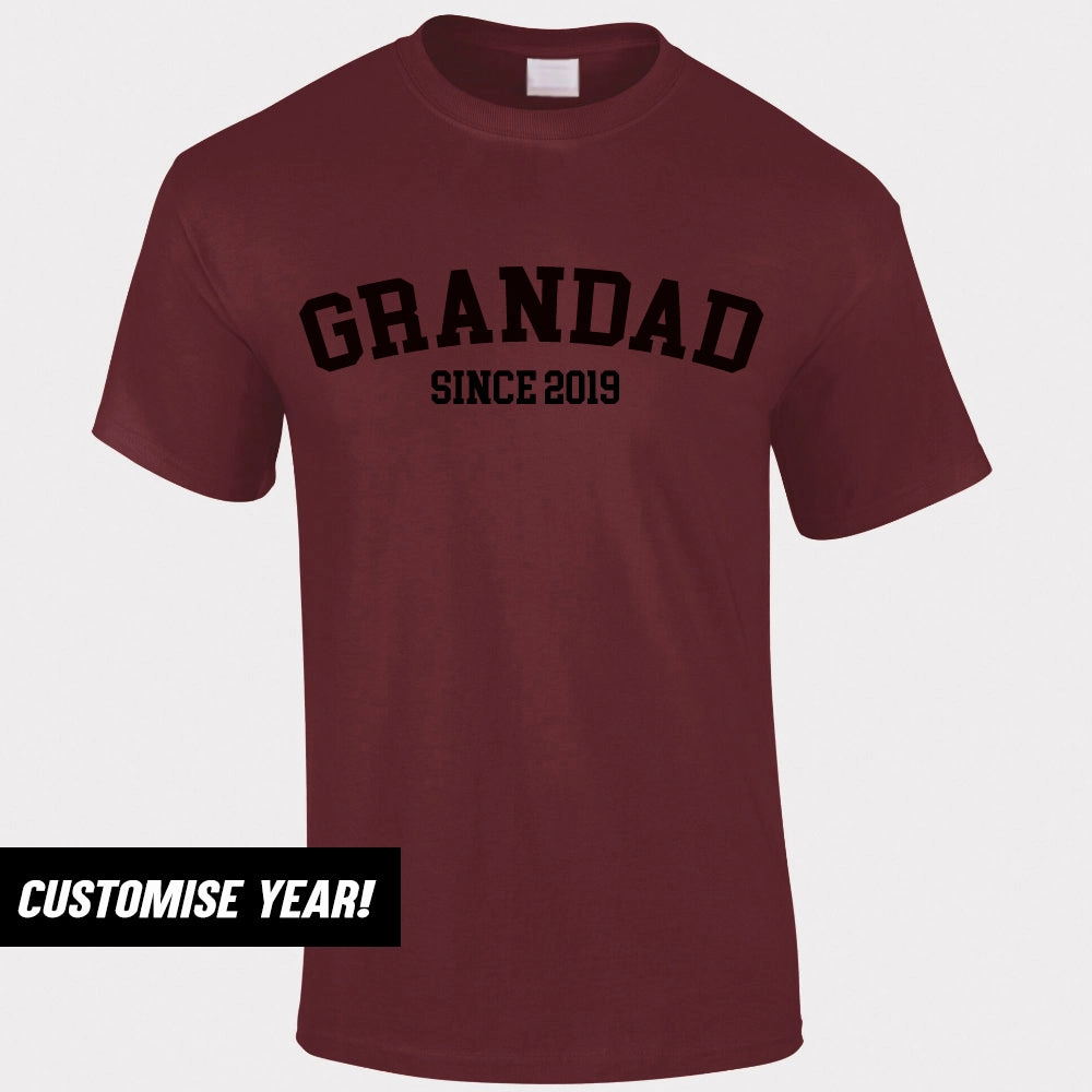 Personalised Grandad Since T-Shirt (MRK X) Grandparent Clothing - grandpa clothes outlet
