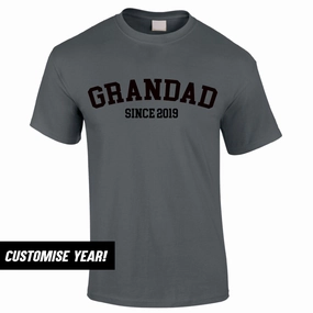 Personalised Grandad Since T-Shirt (MRK X) Grandparent Clothing - grandma outfits sale