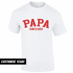 Personalised Papa Since T-Shirt (MRK X) Grandparent Clothing - grandpa clothes outlet
