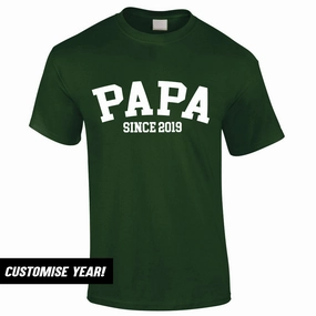 Personalised Papa Since T-Shirt (MRK X) Grandparent Clothing - grandpa clothes outlet