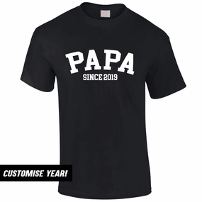 Personalised Papa Since T-Shirt (MRK X) Grandparent Clothing - grandpa clothes outlet