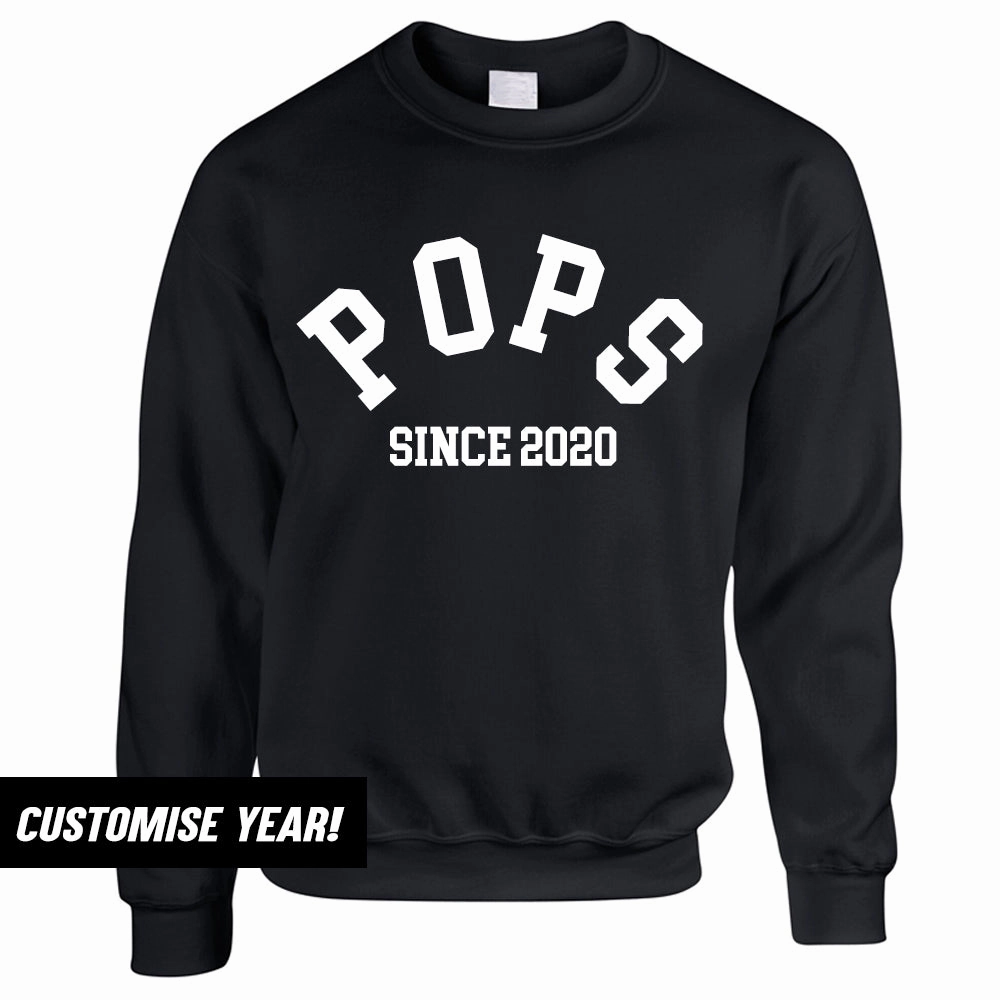 Personalised Pops Since Sweatshirt (MRK X) Grandparent Clothing - grandpa clothes outlet