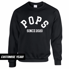 Personalised Pops Since Sweatshirt (MRK X) Grandparent Clothing - grandpa clothes outlet