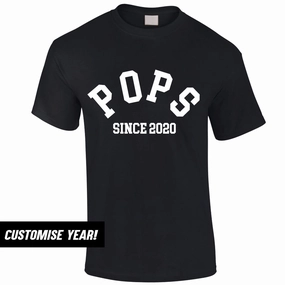 Personalised Pops Since T-Shirt (MRK X) Grandparent Clothing - grandpa clothes outlet