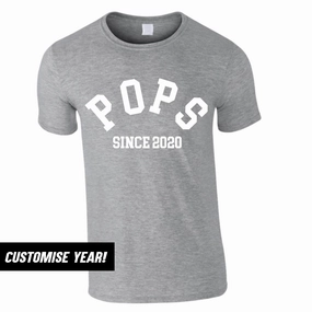 Personalised Pops Since T-Shirt (MRK X) Grandparent Clothing - grandpa clothes outlet