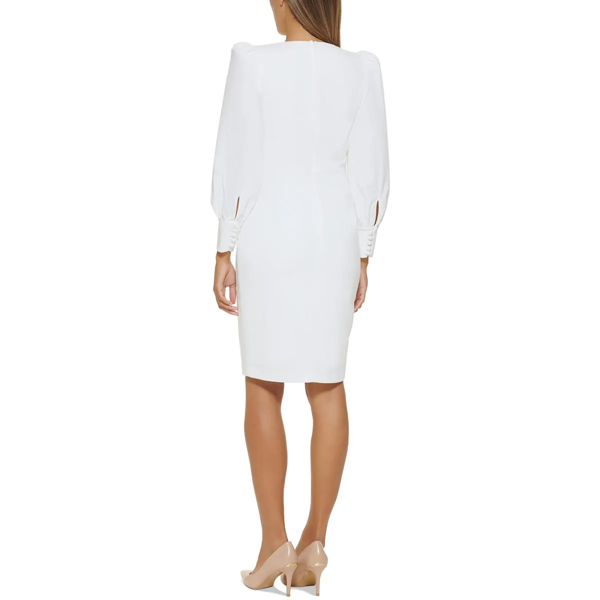 Petites Womens Scuba Midi Bodycon Dress