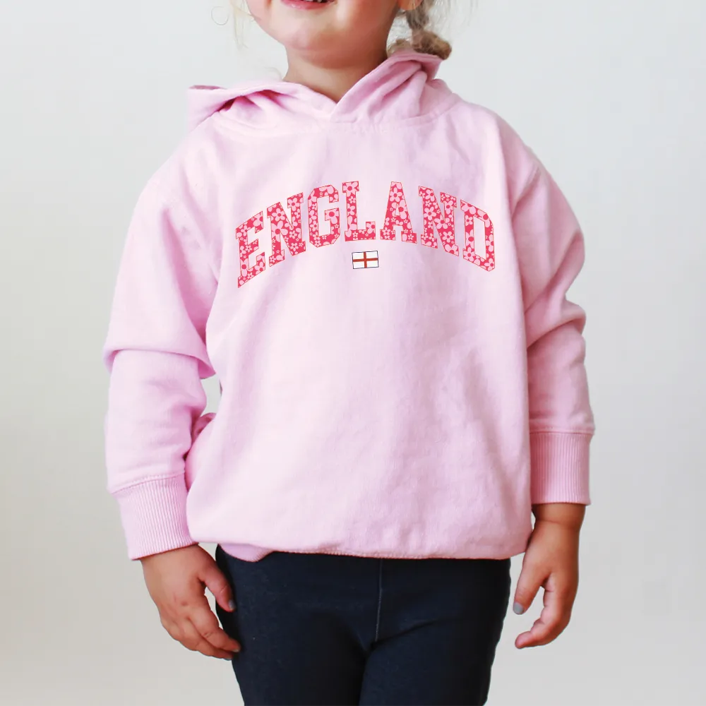Pink Floral England Hoodie