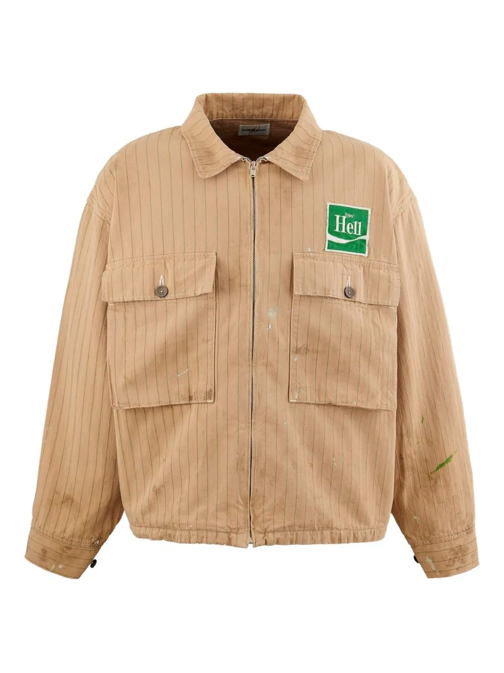 Pinstripe Zip-Up Jacket winter jackets clearance