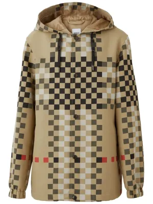 Pixel Check Hooded Jacket winter jackets clearance