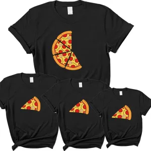 Pizza & 3 Slices Family Matching Black T-Shirts maternity dresses promo
