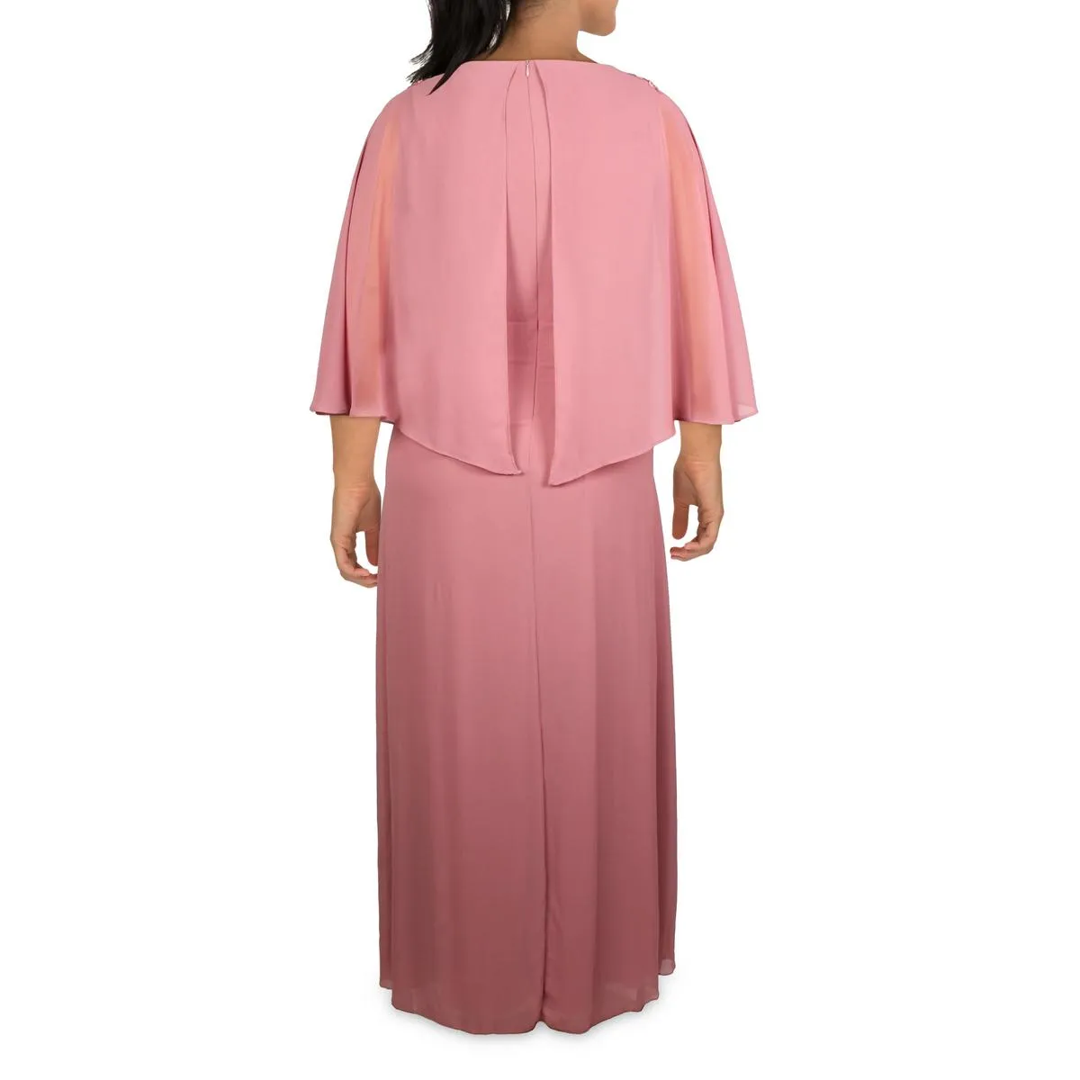 Plus Womens Chiffon Sequined Evening Dress