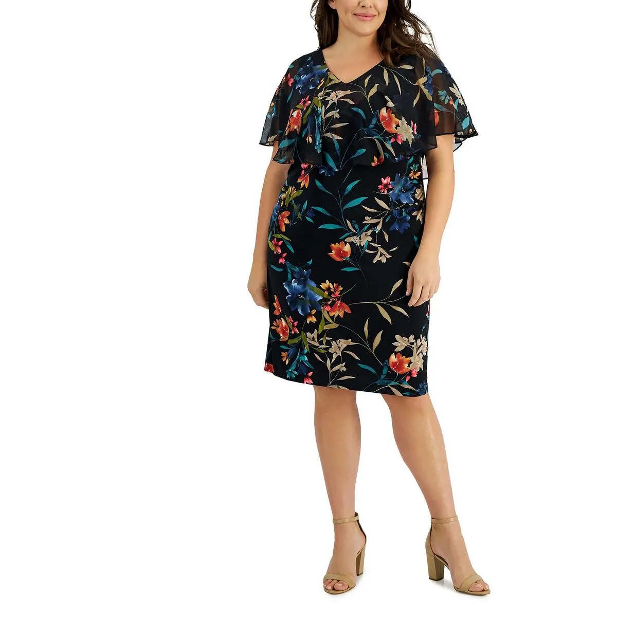 Plus Womens Ruffled Mini Mini Dress