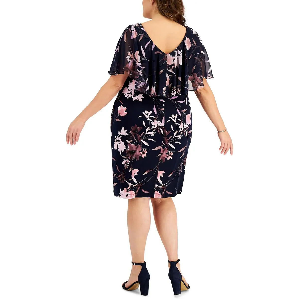 Plus Womens Ruffled Mini Mini Dress