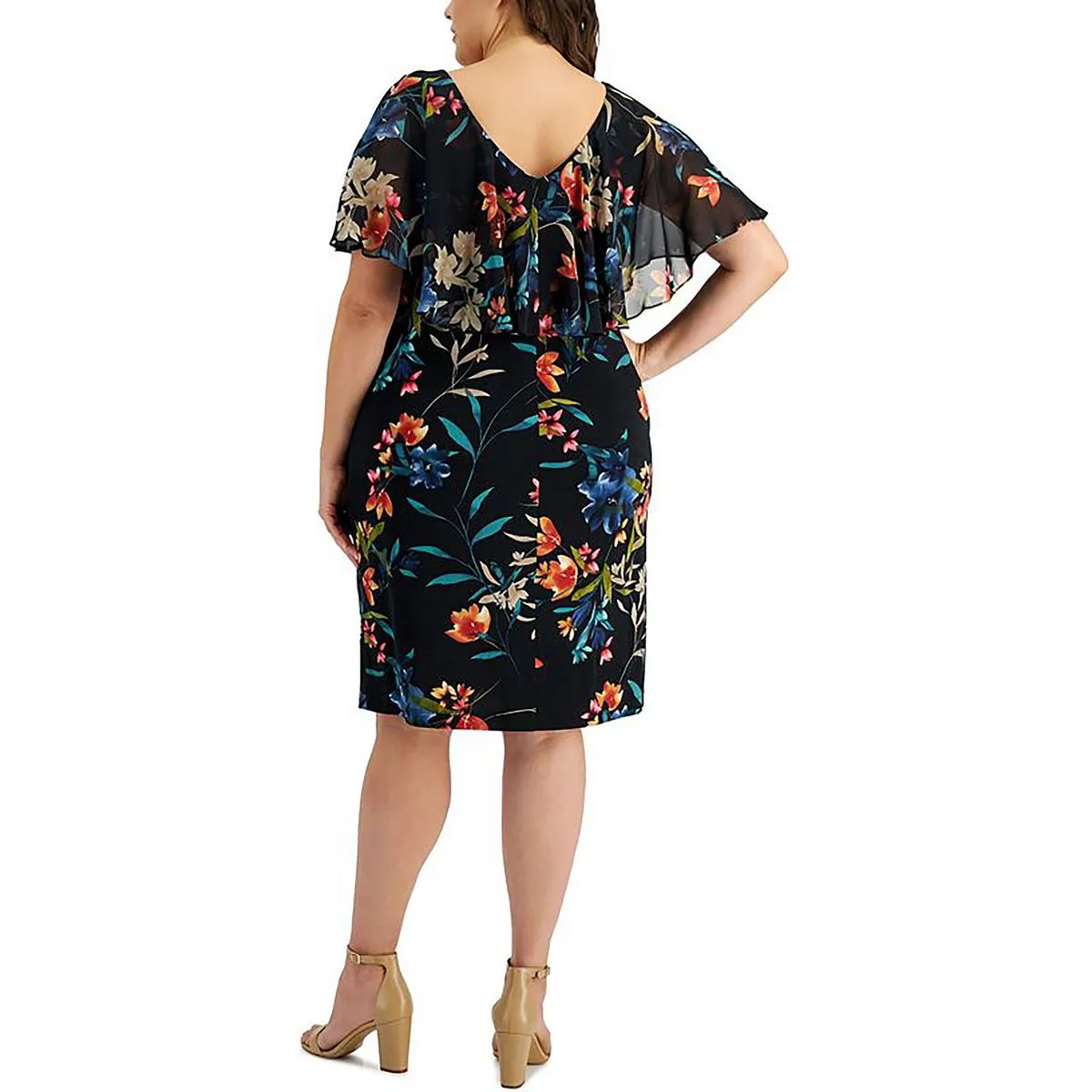 Plus Womens Ruffled Mini Mini Dress