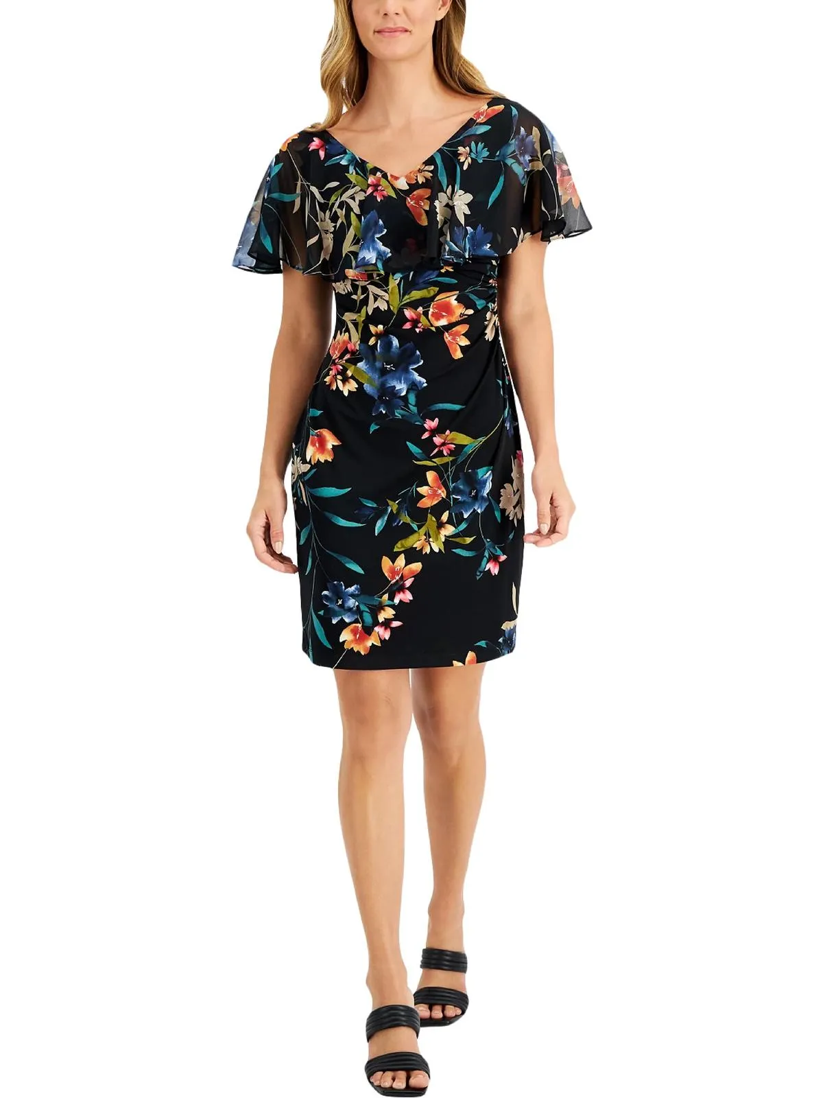 Plus Womens Ruffled Mini Mini Dress
