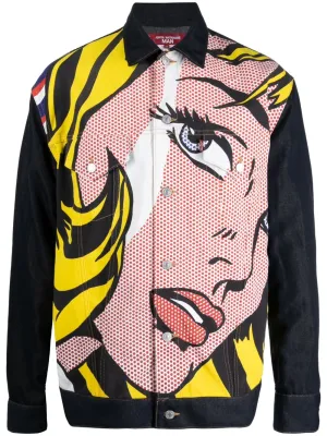 Pop-Art Button-Up Jacket winter jackets clearance