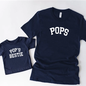 Pops & Pop's Bestie Matching T-Shirts Grandparent Clothing - grandma outfits sale