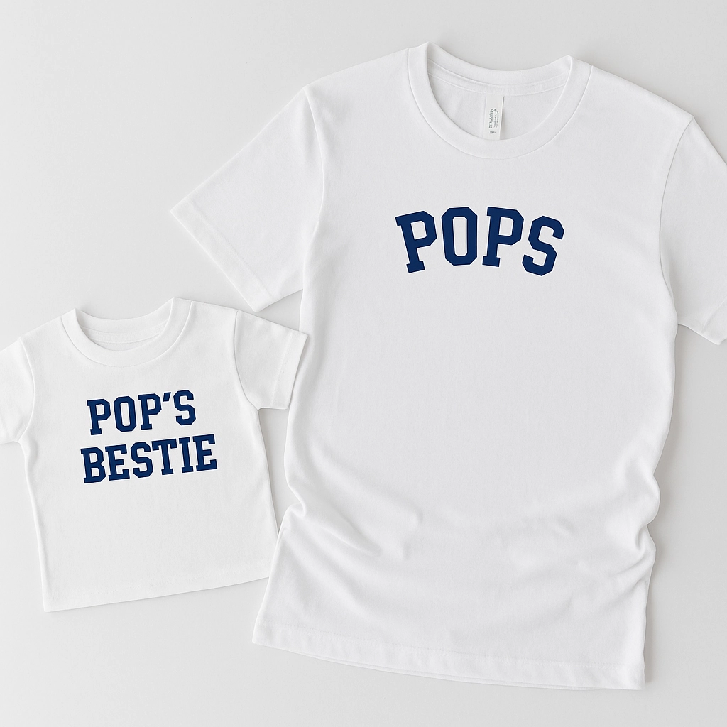Pops & Pop's Bestie Matching T-Shirts Grandparent Clothing - grandma outfits sale