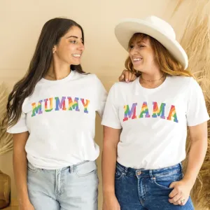 Pride Mummy & Mama Matching White T-Shirts pregnancy jeans best price