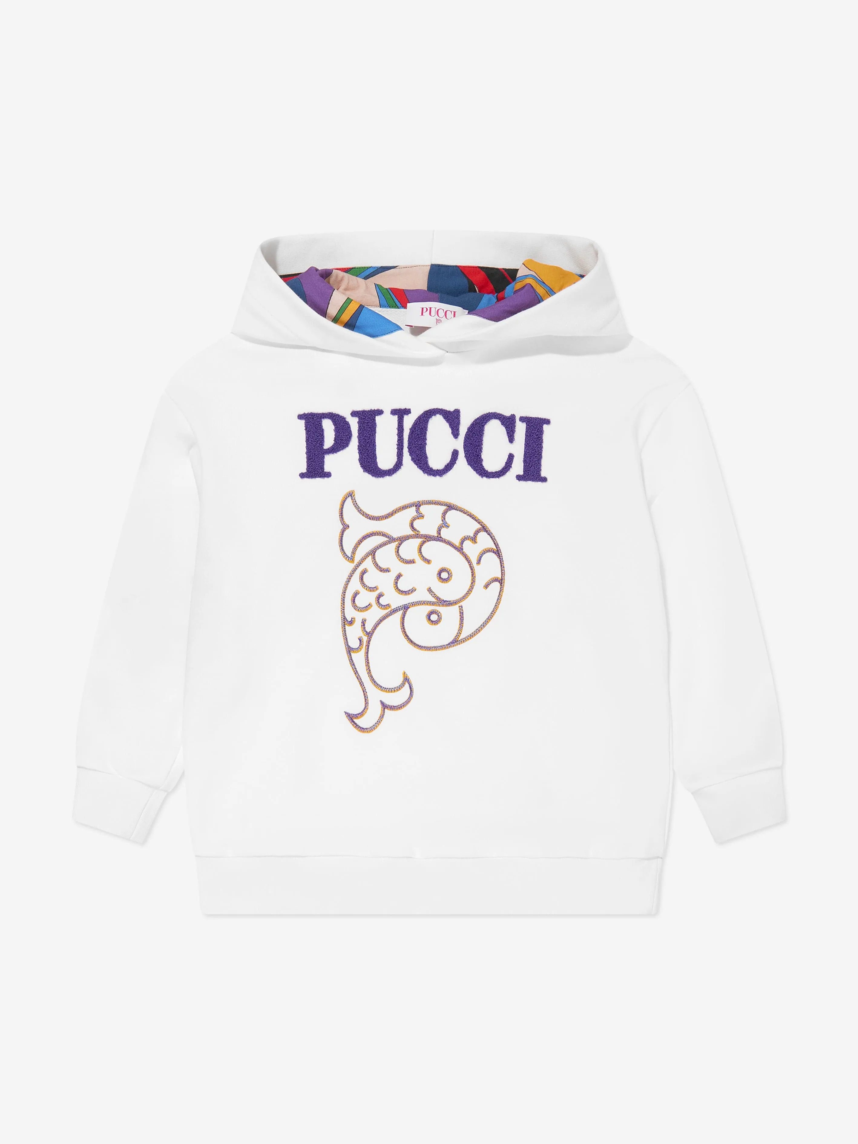 Pucci Girls Logo Hoodie in Elfenbein