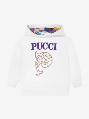 Pucci Girls Logo Hoodie in Elfenbein