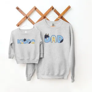 Puppy Dog - Dad and Kiddo Matching Sweatshirt boys fashion clearance