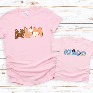Puppy Dog Mum & Kiddo Matching Pink T-Shirts nursing tops best deals